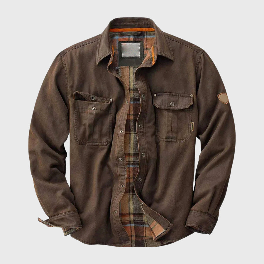Abel - Men's Canvas Moto Utility Shirt Jacket