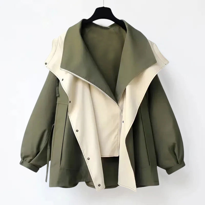 Adelaide - Women's Color Block Hooded Utility Jacket