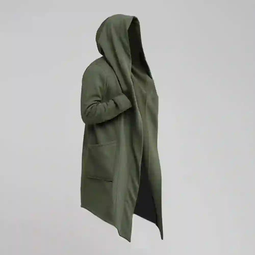 Adrian - Men's Hooded Open-Front Longline Cardigan