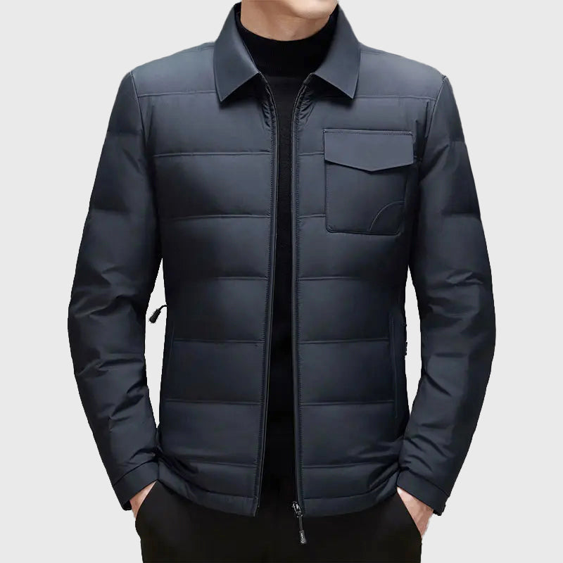 Adriel - Men's Shirt-Collar Quilted Down Jacket