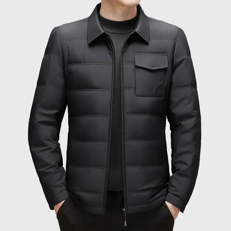 Adriel - Men's Shirt-Collar Quilted Down Jacket