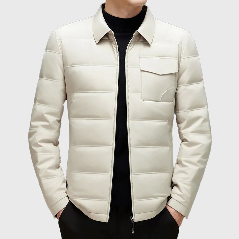 Adriel - Men's Shirt-Collar Quilted Down Jacket