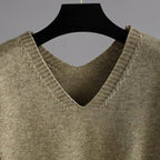 Amber - Women's V-Neck Cable Knit Sweater and Pants Set