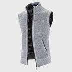 Anthony - Men's Plaid-Lined Full-Zip Sweater Vest
