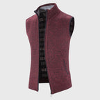 Anthony - Men's Plaid-Lined Full-Zip Sweater Vest