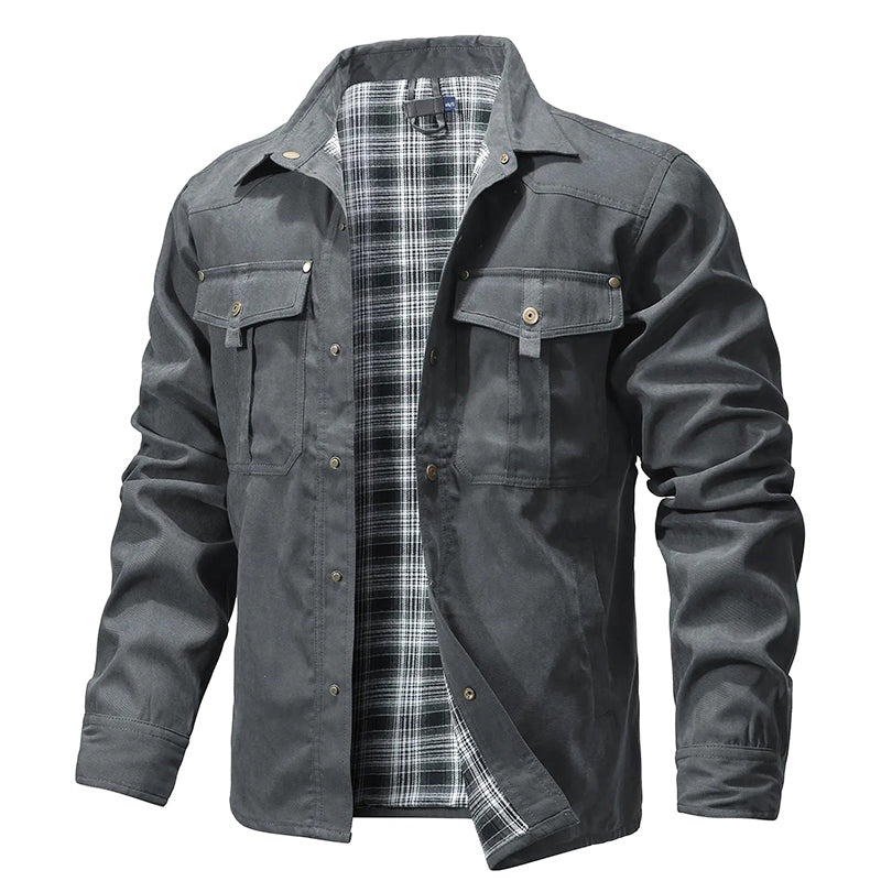 Austin - Men's Flannel-Lined Canvas Shirt Jacket