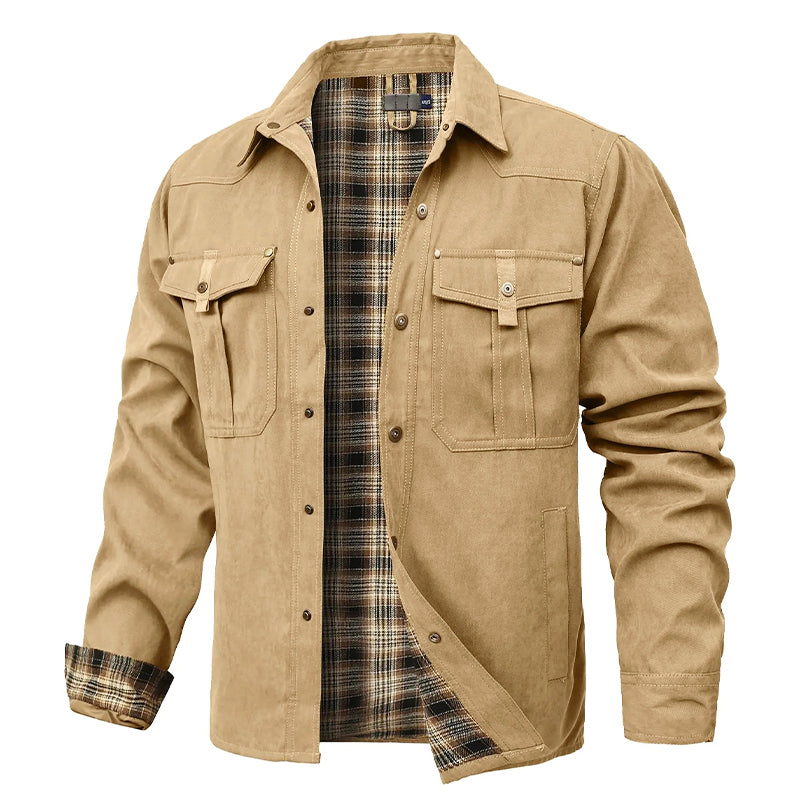 Austin - Men's Flannel-Lined Canvas Shirt Jacket