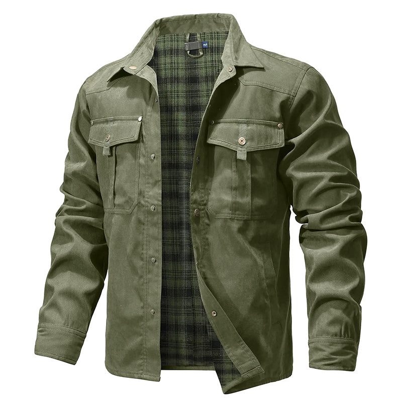 Austin - Men's Flannel-Lined Canvas Shirt Jacket
