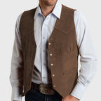 Austin - Men's Western Suede Cowboy Vest