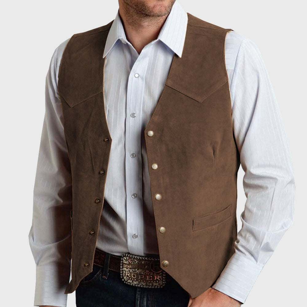 Austin - Men's Western Suede Cowboy Vest