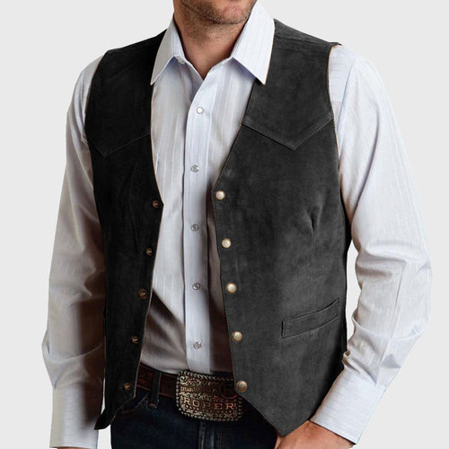 Austin - Men's Western Suede Cowboy Vest