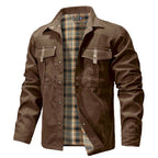 Austin - Men's Plaid-Lined Canvas Utility Shirt Jacket