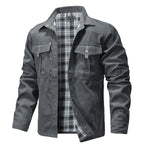 Austin - Men's Plaid-Lined Canvas Utility Shirt Jacket