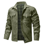 Austin - Men's Plaid-Lined Canvas Utility Shirt Jacket