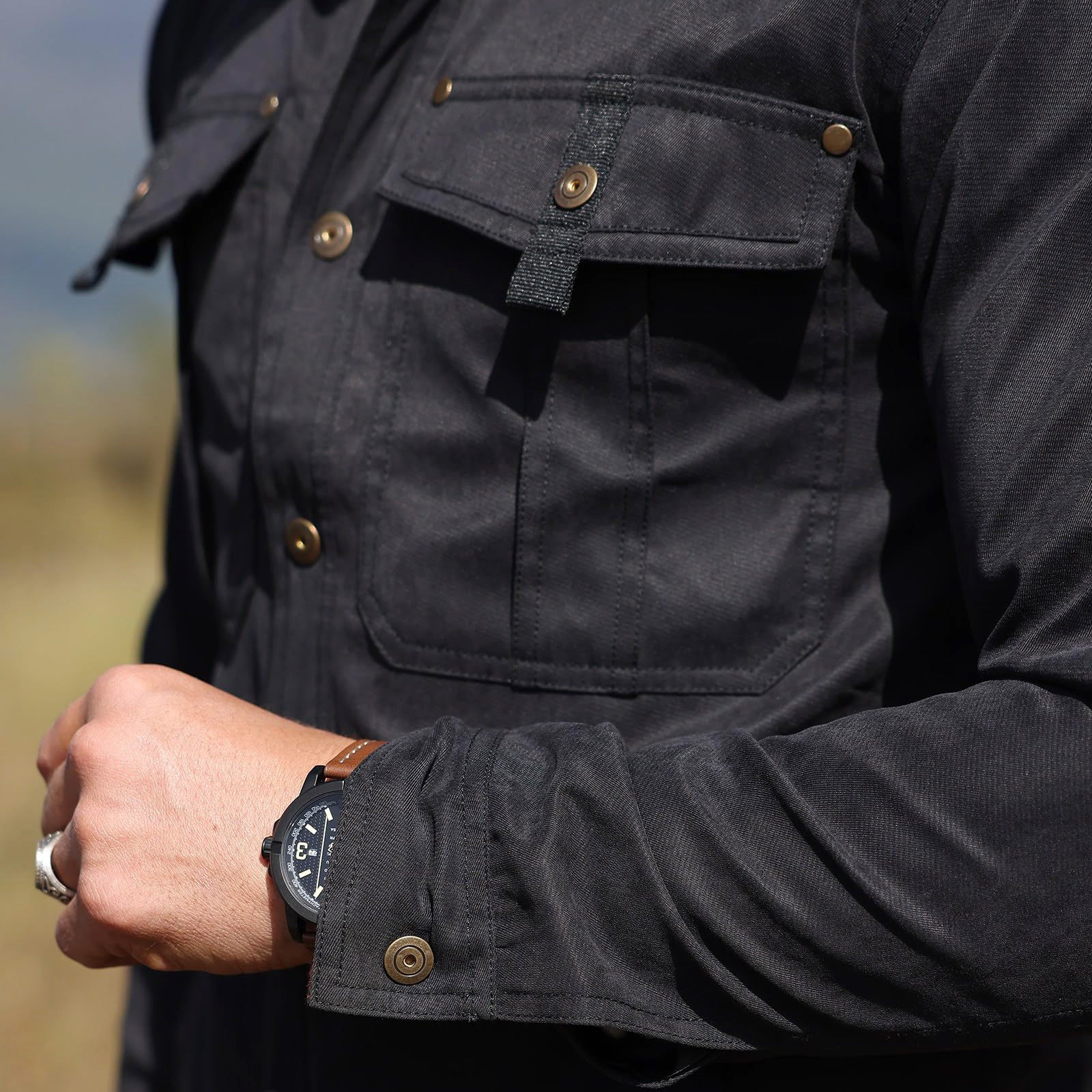 Austin - Men's Plaid-Lined Canvas Utility Shirt Jacket