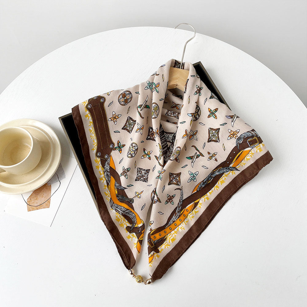 Ava - Geometric Print Tassel Scarf