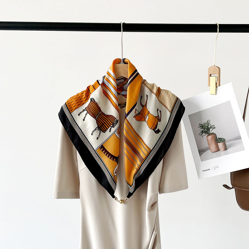 Ava - Geometric Print Tassel Scarf