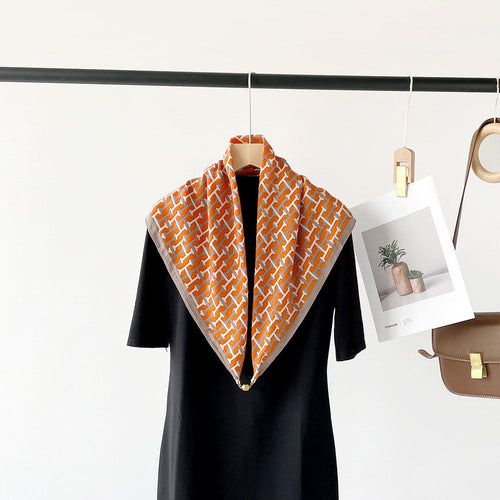 Ava - Geometric Print Tassel Scarf