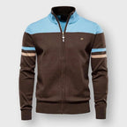 Brandon - Men's Colorblock High-Neck Zip Cardigan