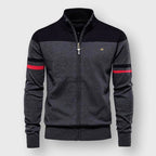 Brandon - Men's Colorblock High-Neck Zip Cardigan