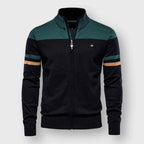 Brandon - Men's Colorblock High-Neck Zip Cardigan