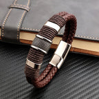 Callum - Braided Leather Rune Bracelet