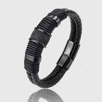 Callum - Braided Leather Rune Bracelet