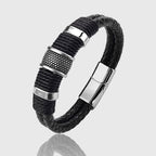 Callum - Braided Leather Rune Bracelet