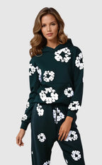 Celeste - Women's Floral Graphic Hoodie and Jogger Set