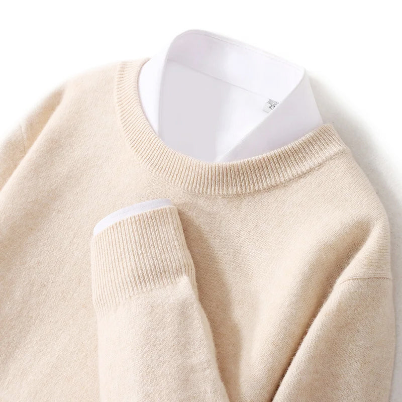 Charlie - Men's Pure Wool Fine-Knit Crewneck Sweater
