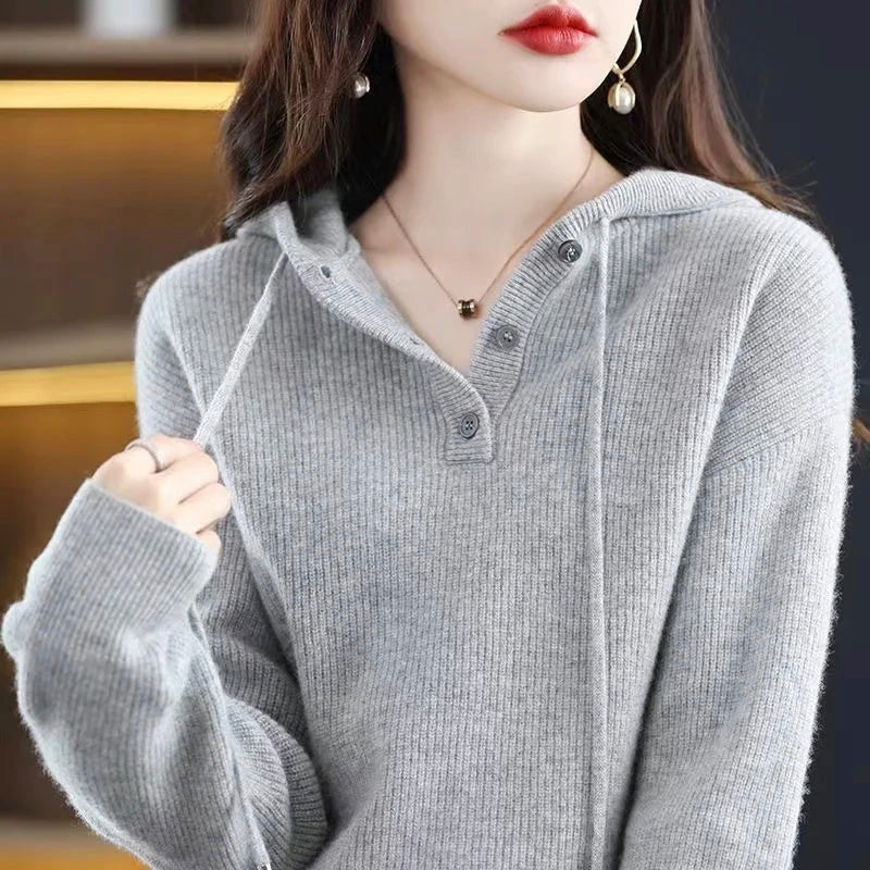 Chelsea - Women's Soft Ribbed Hooded Sweater
