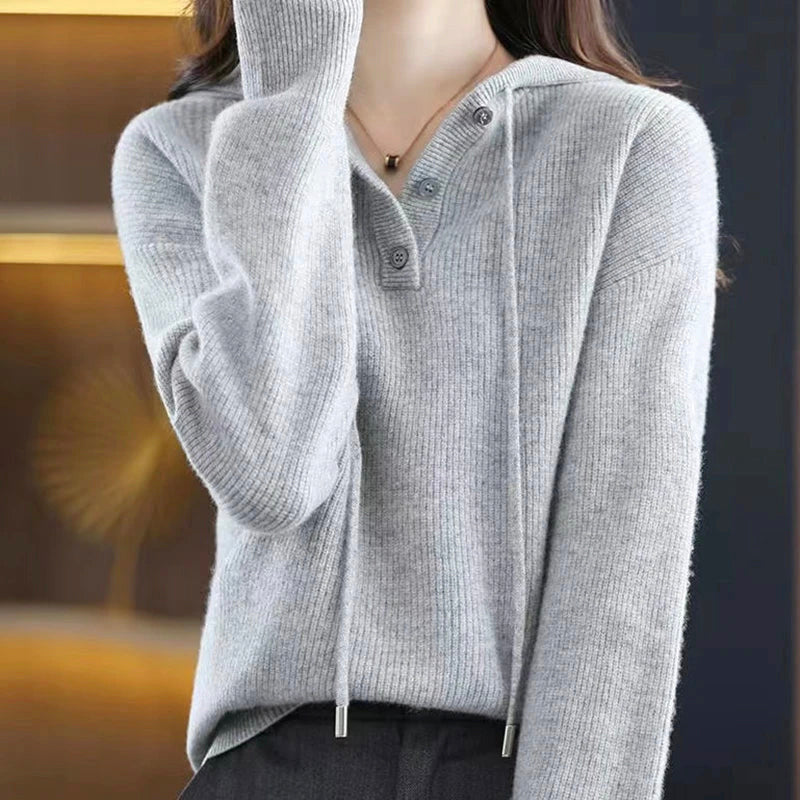 Chelsea - Women's Soft Ribbed Hooded Sweater