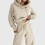 Christine - Women's Hooded Sweatshirt & Wide Leg Lounge Set