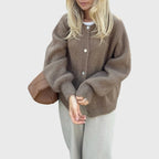 Claire - Women's Slouchy Drop-Shoulder Knit Cardigan