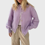 Claire - Women's Slouchy Drop-Shoulder Knit Cardigan