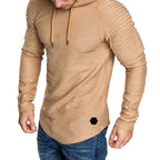 Damian -  Men's Ribbed-Sleeve Slim-Fit Pullover Hoodie