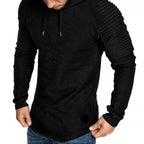 Damian -  Men's Ribbed-Sleeve Slim-Fit Pullover Hoodie