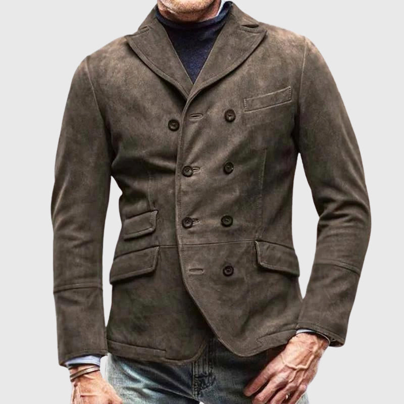 Darious - Men's Classic Double-Breasted Notch Lapel Blazer