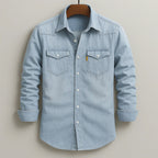 Dean - Men's Western Flap-Pocket Denim Shirt