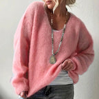 Delaney - Women's Relaxed Fit Fuzzy Knit Pullover