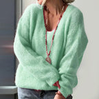 Delaney - Women's Relaxed Fit Fuzzy Knit Pullover