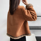 Dennice - Women's Sherpa-Lined Faux Suede Jacket
