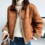 Dennice - Women's Sherpa-Lined Faux Suede Jacket