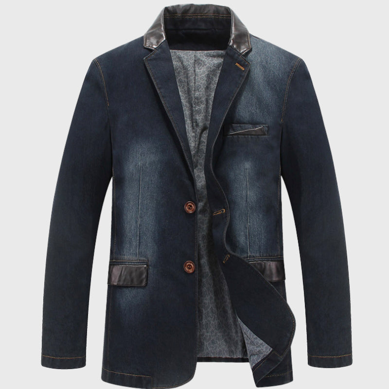 Derek - Men's Trimmed Denim Blazer