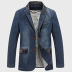 Derek - Men's Trimmed Denim Blazer