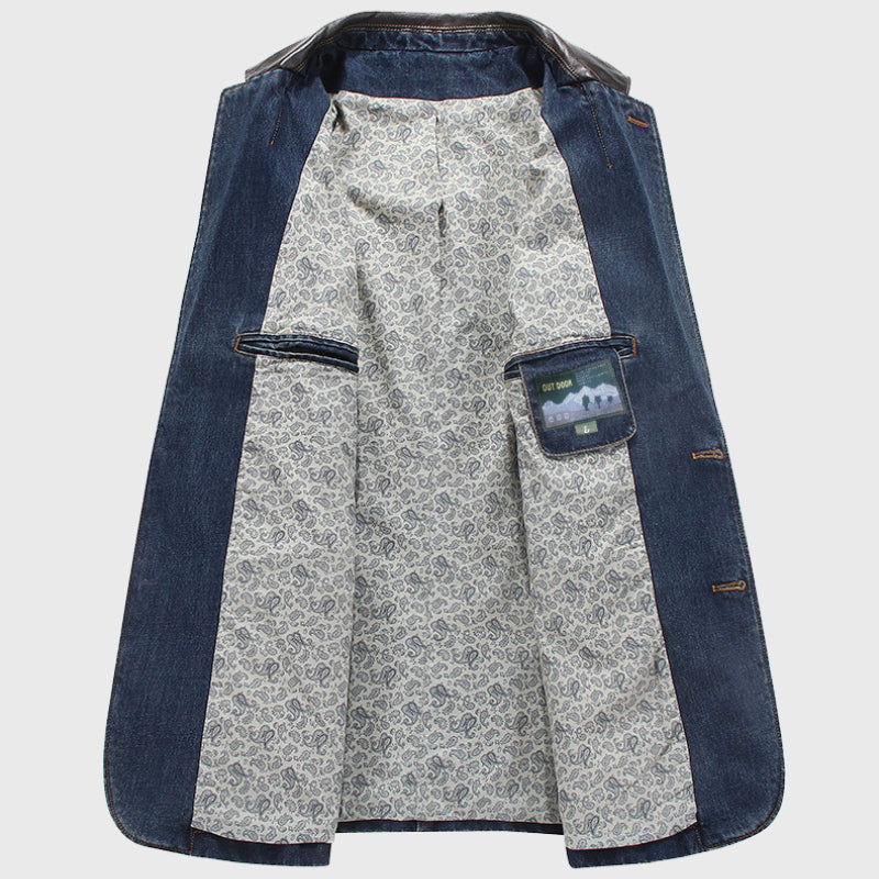 Derek - Men's Trimmed Denim Blazer