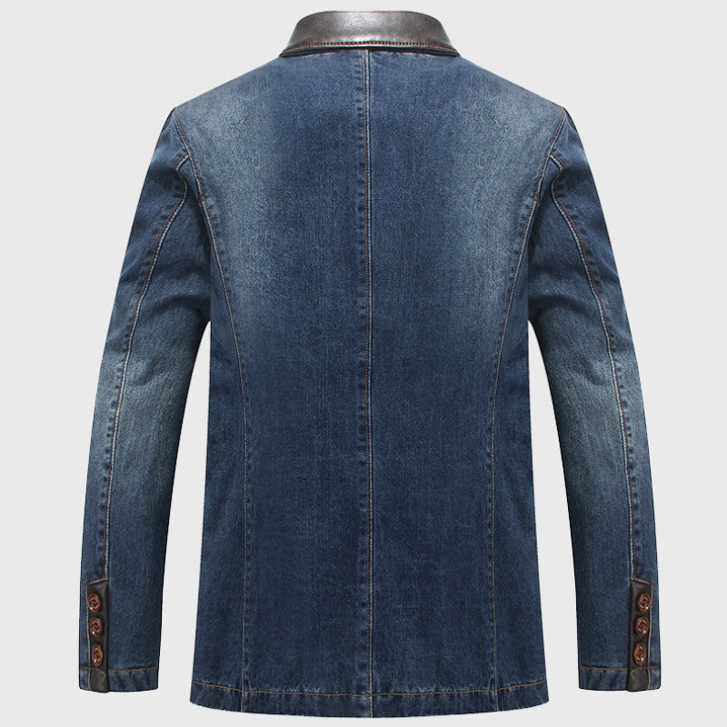 Derek - Men's Trimmed Denim Blazer