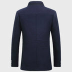 Dominic - Men's Plaid-Collar Woolen Overcoat