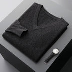 Dylan - Men's Cashmere V-Neck Fine-Knit Sweater