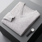 Dylan - Men's Cashmere V-Neck Fine-Knit Sweater